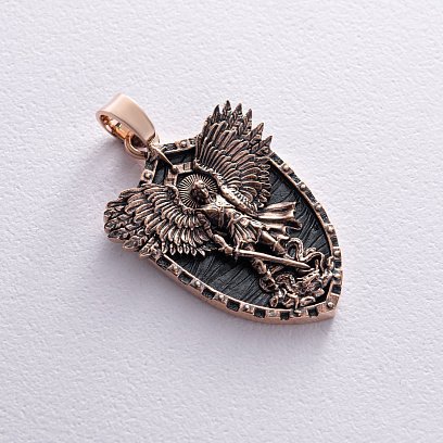 Золотий кулон "Архангел Михаїл. Молитва" (можливе індивідуальне гравіювання) п03807 №8