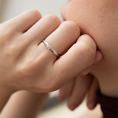 Помолвочное золотое кольцо с бриллиантом кб0628ca №4