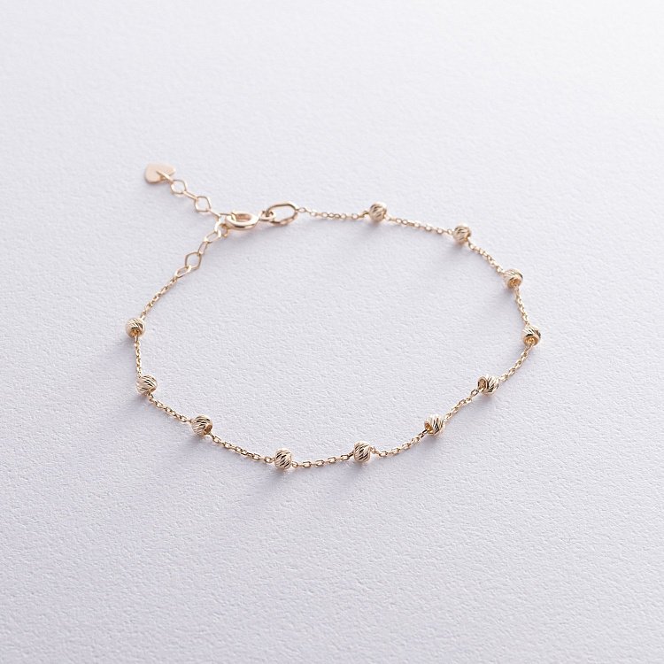 Браслет "Шарики" в желтом золоте б05217 от ювелирного магазина Оникс