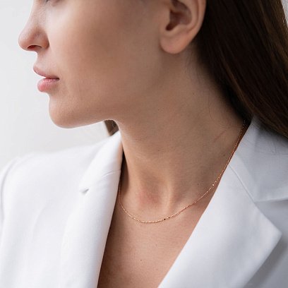 Фантазійний ланцюжок в червоному золоті ﻿ц00421 №2