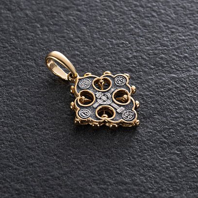 Серебряный крестик с позолотой 131801