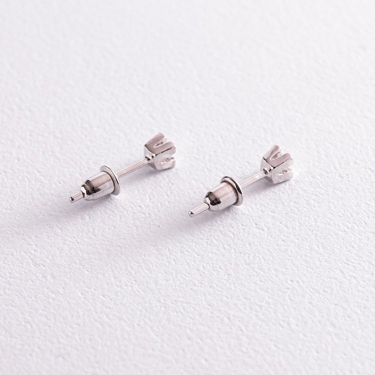 Срібні сережки - пусети фіанітами (4мм) 12322 від ювелірного магазину Онікс - 2