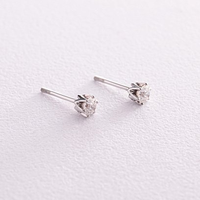 Золотые серьги - пусеты с бриллиантами сб0399