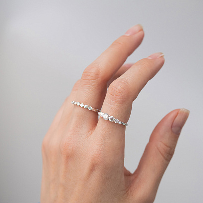 Золота каблучка з діамантами кб0681mi №5