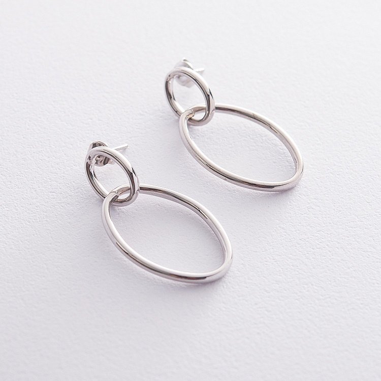 Срібні сережки "Неповторність" 122640 від ювелірного магазину Онікс