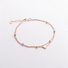 Двойной золотой браслет "Сердечко" б05840 от ювелирного магазина Оникс