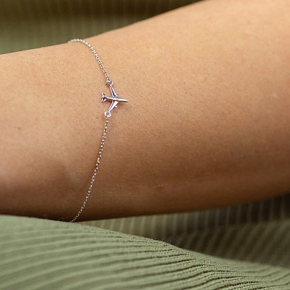 Золотой браслет "Самолетик" б04188 №3