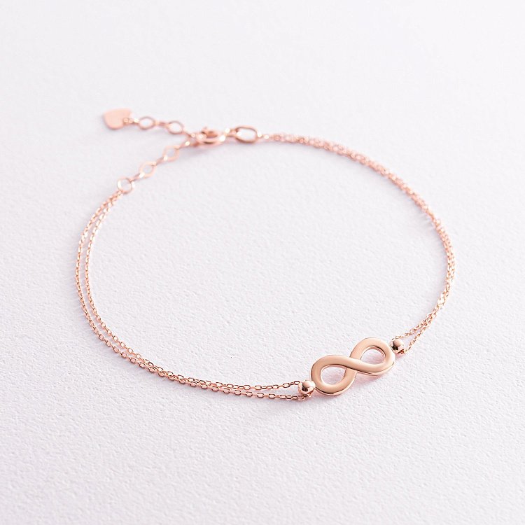 Браслет "Нескінченність" у червоному золоті б05084 від ювелірного магазину Онікс