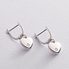 Срібні сережки "Сердечка" з фіанітами 122334 от ювелирного магазина Оникс