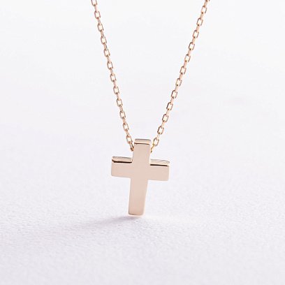 Колье "Крестик" в желтом золоте кол02268 №5