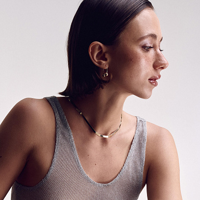 Сережки "Хельга" з кульками (жовте золото) с08233 №10