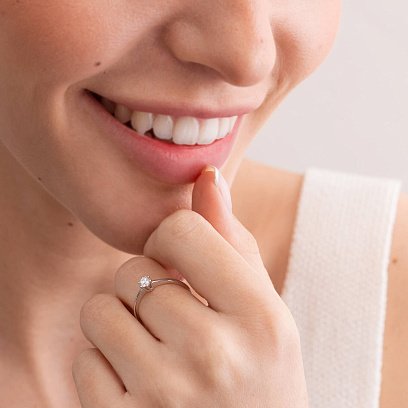 Заручальна золота каблучка з діамантом 220691121 №8