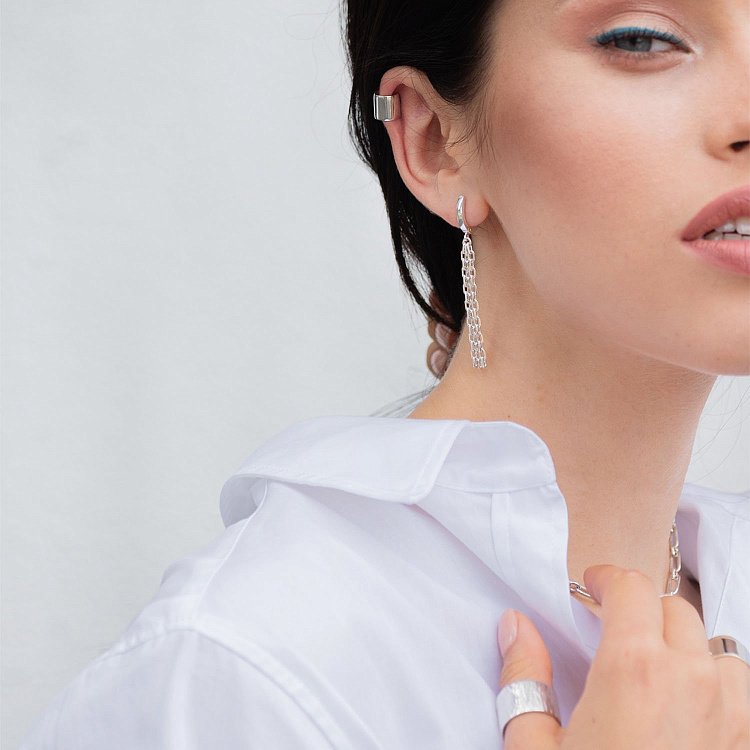 Широкое кольцо "Тропический ливень" в серебре 112208 от ювелирного магазина Оникс - 11