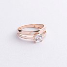 Помолвочное золотое кольцо с фианитом к06433 от ювелирного магазина Оникс - 1
