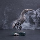 Серебряная фигура ручной работы "Птица на мраморной подставке" сер00006 от ювелирного магазина Оникс