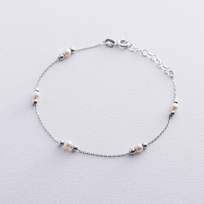 Золотой браслет с жемчуженками б04296