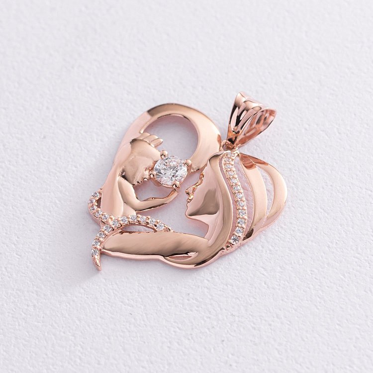 Золотая подвеска "Мама с ребенком" п02824 от ювелирного магазина Оникс