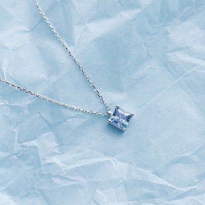 Золоте кольє "Альма" (блакитний фіаніт) кол02373 №10