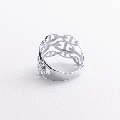 Кольцо "Helen" в белом золоте к08434 №3