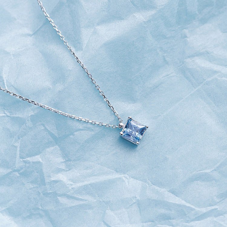 Золоте кольє "Альма" (блакитний фіаніт) кол02373 від ювелірного магазину Онікс - 11