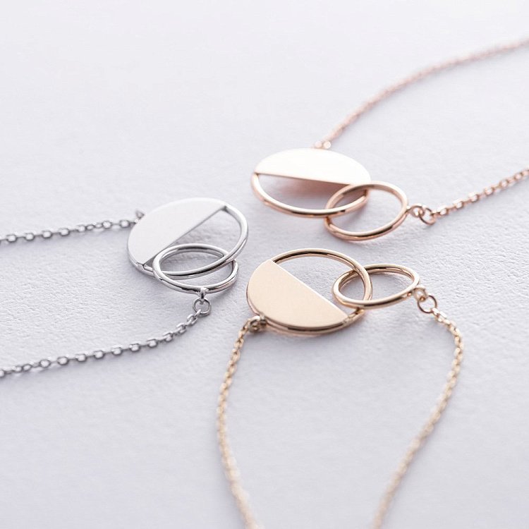 Золотий браслет "Переплетення" б04735 від ювелірного магазину Онікс - 9