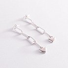 Срібні сережки - пусети "Сердечки на ланцюжку" 123197 от ювелирного магазина Оникс - 2