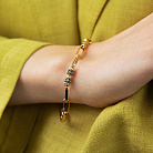 Золотой браслет "Lucile" (черные фианиты) б05832 от ювелирного магазина Оникс - 1