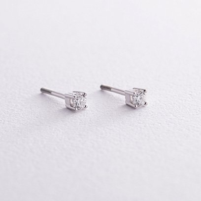 Золотые серьги - пусеты 2 в 1 с бриллиантами 331981121 №5