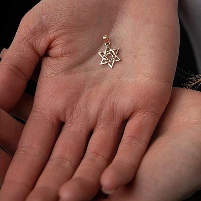 Кулон "Зірка Давида" в червоному золоті п03463 №2