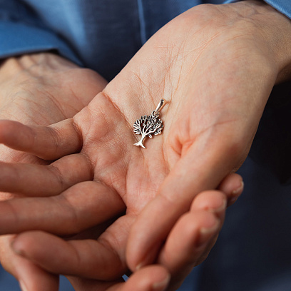 Серебряный кулон "Древо жизни" чернение 131386 №2