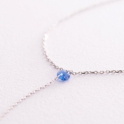 Колье - галстук "Colors of freedom" в белом золоте (фианиты) кол02328 №3