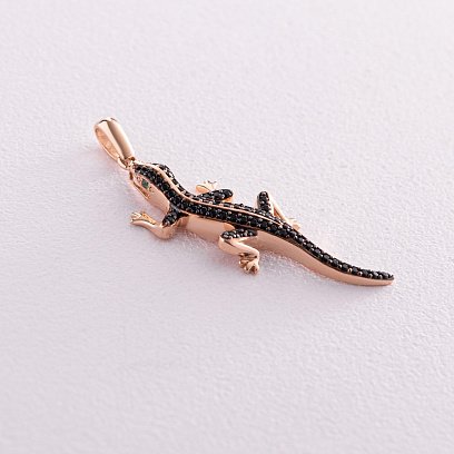 Золотая подвеска "Ящерица" (фианиты) п01925