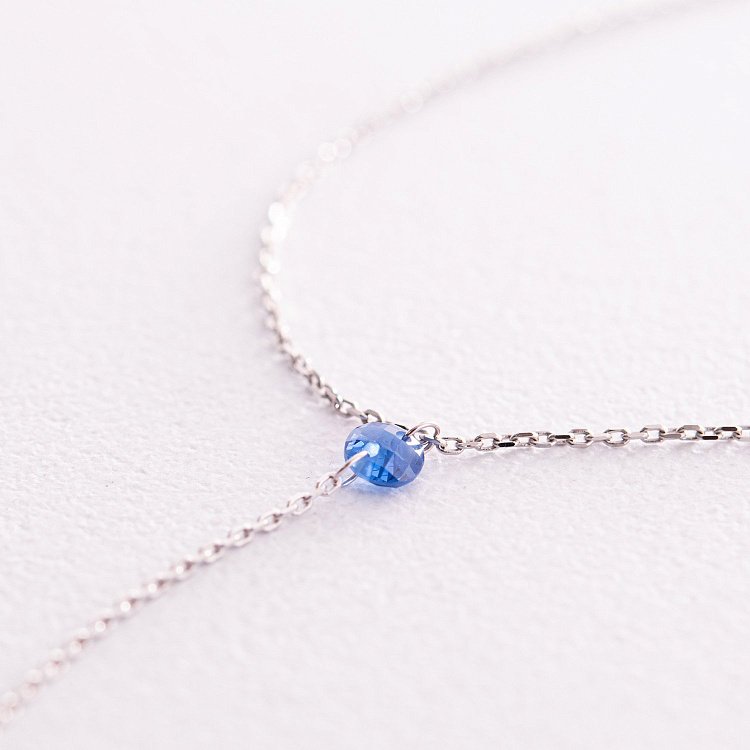 Колье - галстук "Colors of freedom" в белом золоте (фианиты) кол02328 от ювелирного магазина Оникс - 2