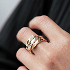 Каблучка "Змія" в червоному золоті (фіаніти) к08371 от ювелирного магазина Оникс - 3