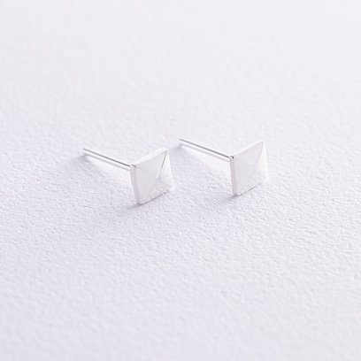 Серебряные серьги "Квадратики" 122557