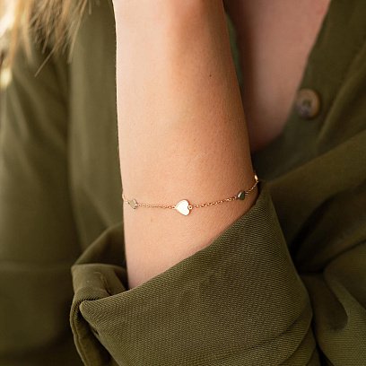 Золотий браслет "Сердечки" б04021 №4