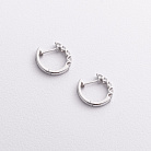 Золотые серьги - кольца с бриллиантами сб0610mi от ювелирного магазина Оникс - 1