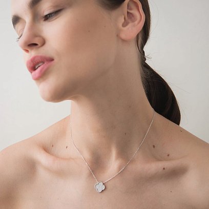 Серебряное колье с фианитами 18210 №5