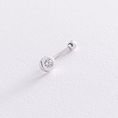 Золотий пірсинг в пупок з фіанітом пир00249