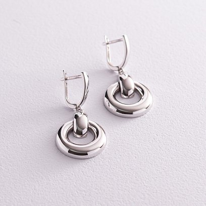 Сережки "Дакота" у білому золоті с08113 №2