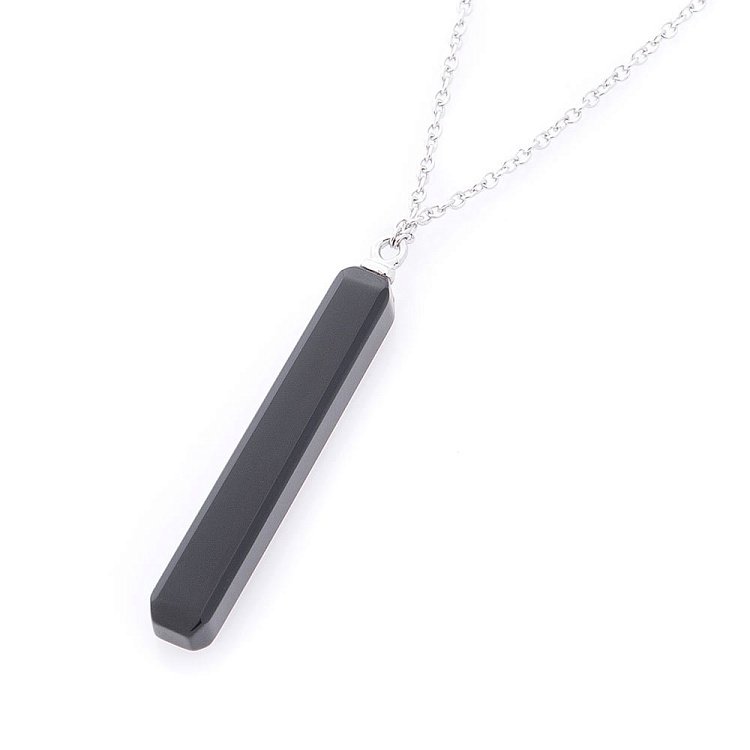 Срібне кольє з оніксом 18677 від ювелірного магазину Онікс