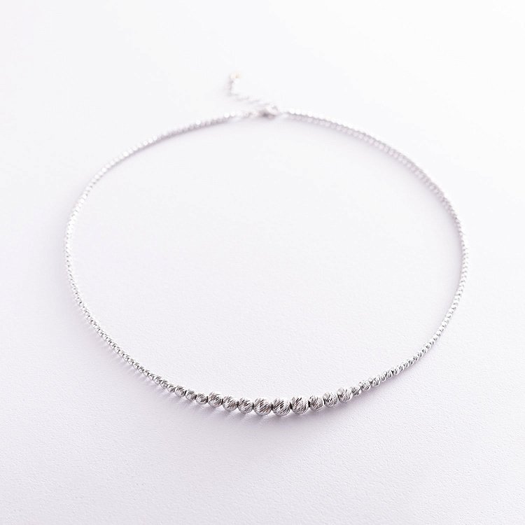 Серебряное колье "Шарики" 181073 от ювелирного магазина Оникс