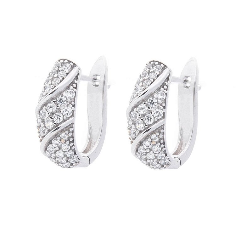 Золоті сережки з фіанітами с01562 від ювелірного магазину Онікс