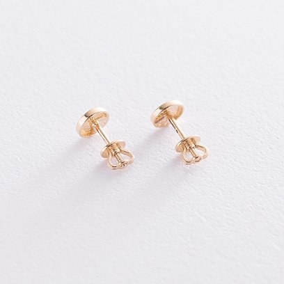 Золоті сережки-пусети з фіанітами с06765 №3