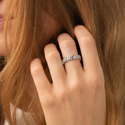 Кольцо "Rosie" с фианитами (белое золото) к08192 №6