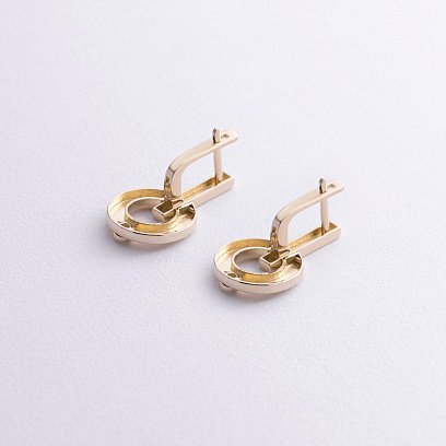 Серьги "Alison" с фианитами (желтое золото) с08827 №3