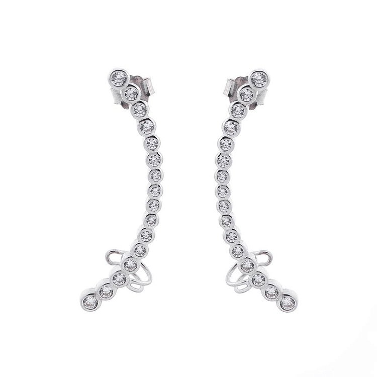 Серебряные серьги-пусеты (фианиты) 121752 от ювелирного магазина Оникс - 2