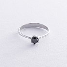 Помолвочное кольцо с черным бриллиантом (белое золото) 236071122 от ювелирного магазина Оникс - 4