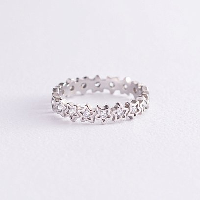 Серебряное кольцо "Звездочки" с фианитами 3896 №5