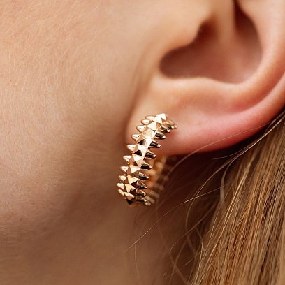 Серьги - кольца в красном золоте с08550 №6